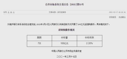 央行100亿七天逆回购 什么意思