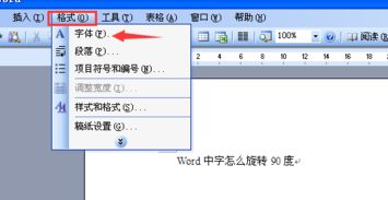 word里的文字怎么旋转90度 