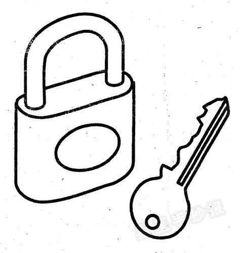 锁和钥匙简笔画 