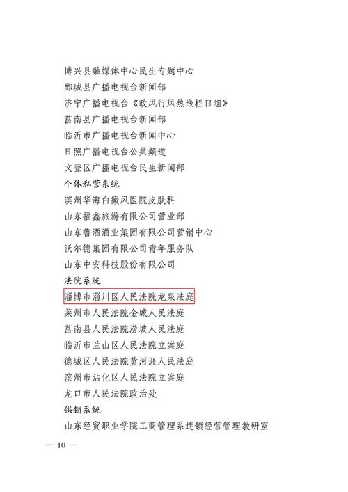 喜报 我院龙泉法庭被命名为 2017 2018年度山东省青年文明号