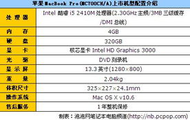 i5芯智能商务本 苹果MC700CH A报8400 