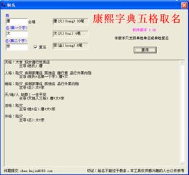 五行五格数理取名软件 V1.05 中文免费绿色版下载 比克尔下载 