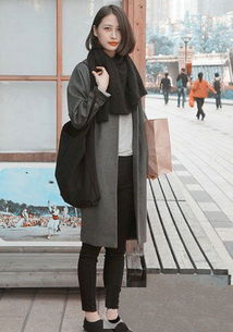 经典呢子大衣 韩国街拍美女示范潮流搭配