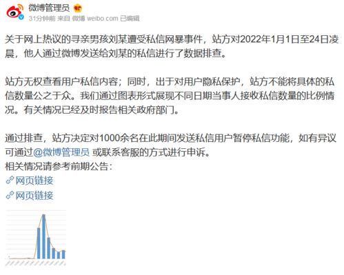 微博 暂停1000余名曾向刘学州发私信用户的私信功能