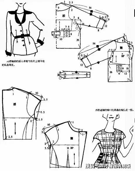 服装制版教程衣袖裁剪图才智服装技术 