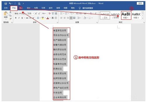 Word文档批量创建多个不同名称的操作步骤