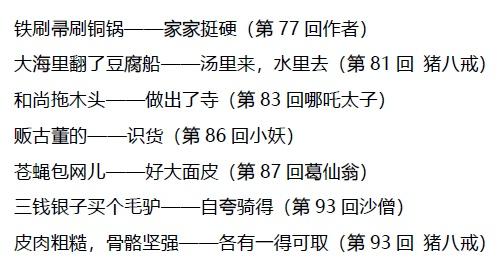 名著也可以如此有趣 语文老师整理 四大名著 中的歇后语汇总