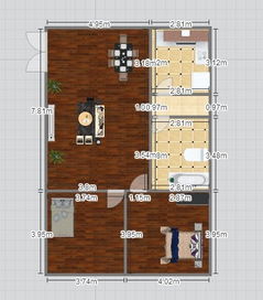 求房屋设计图,长20宽8米 