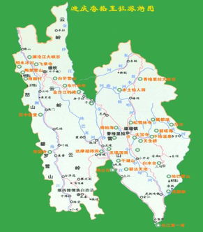 香格里拉旅游地图,香格里拉旅游地图路线