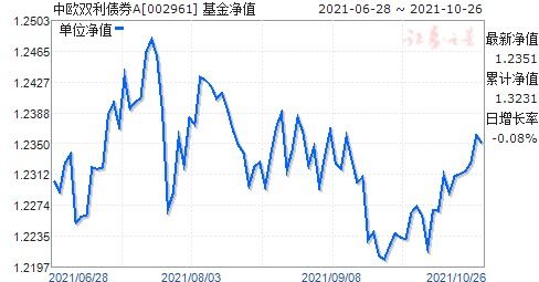 中欧双利债券A(002961)的基金买1年能赚钱吗?