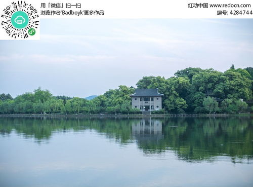 湖面上的房子高清图片下载 红动网 