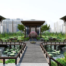 新中式户外园林景观3d模型