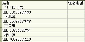 怎么把姓名和电话分列呢 