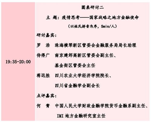 直播预告 后疫情时代的地方金融发展 线上研讨会 5月25日