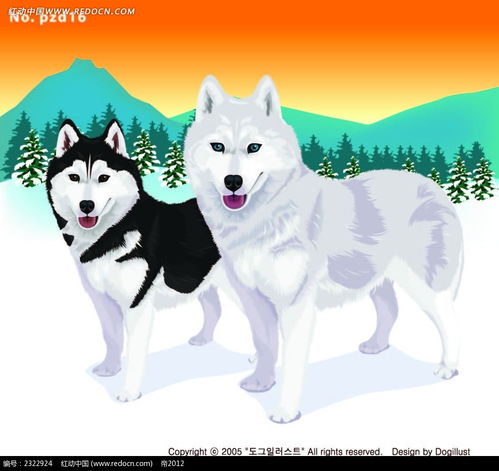 下雪天户外小狗手绘背景画AI素材免费下载 红动网 