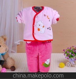 厂家直销 婴幼儿服装秋冬婴儿剪绒套装宝宝纯棉外出服套装 9208 童套装 