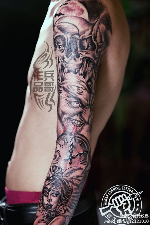 武汉最好纹身店打造的欧美花臂纹身 