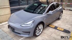 特斯拉Model3改色贴膜案例 珠光白 珍珠白 黑改白 上海群马汽车改装实体店