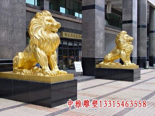 门口的铜狮子 丹东狮子紫铜雕塑制作厂