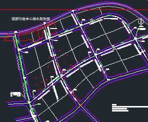 某行政中心排水系统规划图免费下载 市政小区给排水图 