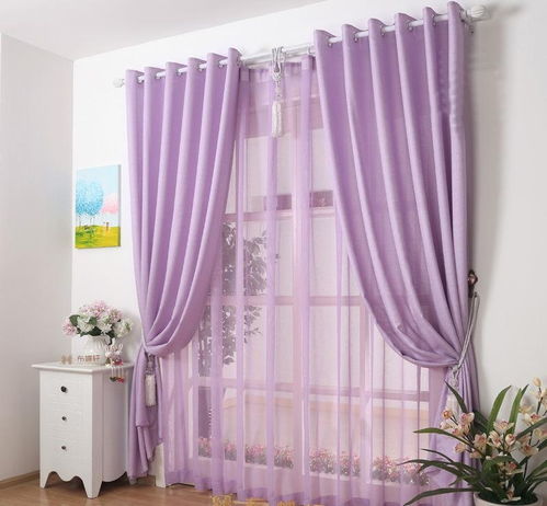 公主房紫色窗帘效果图 