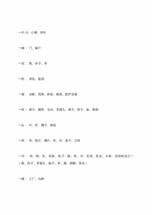 小学低年级必须掌握的量词大全,附识记顺口溜 共7页 