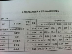 工程量清单项目综合单价计算表怎么填