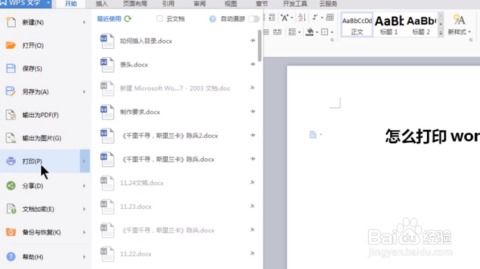 怎么打印word文档