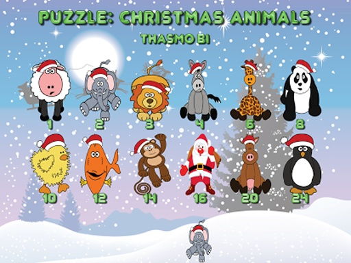 Puzzle Christmas animals HD 8 