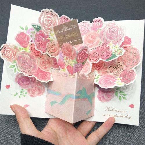 日本购 玫瑰花立体创意生日贺卡 庆祝女友生 堆糖,美图壁纸兴趣社区 