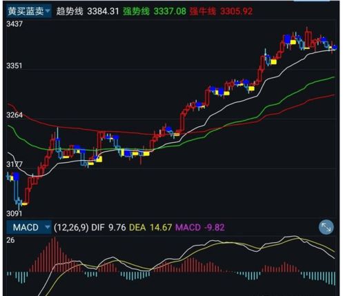 股票的黄红绿三条线分别代表什么