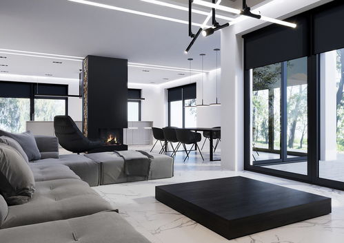 平衡黑白的现代简约主义公寓室内设计