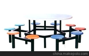翻折式餐桌椅 学校食堂餐桌椅 快餐店桌椅 KFC餐桌椅