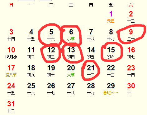 公历2016年1月份适合动土吉日