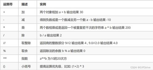 python算术运算符, 算术运算符概述