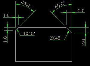 CAD中在导直角处标注成1 45 度表示什么意思,2 45 呢 