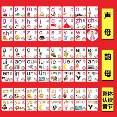 学汉语拼音有声挂图声母韵母整体认读音节表挂图全套一年级字母表