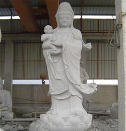 惠安厂家直销 石雕观音菩萨花岗岩送子观音寺庙供奉佛像