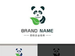 绿叶小熊猫logo可爱卡通标志设计图片素材 高清ai模板下载 3.93MB 商业服务logo大全 