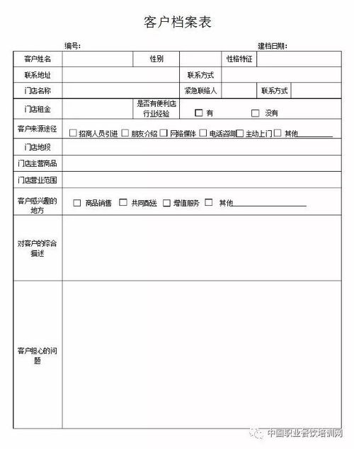 如何建立客户档案 表格大全 