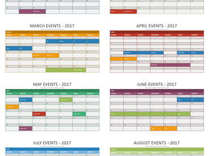 2017日历日程表日程安排甘特图项目进度时间线