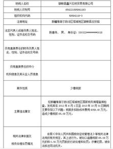 2017年8月新疆国税系统重大税收违法案件信息公布