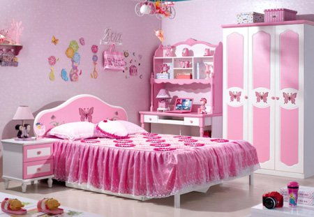 粉色儿童衣柜