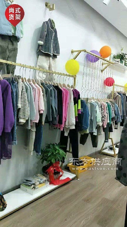 金色服装店展示架内衣袜子架子展示服装货架展示架上墙立柱组合 