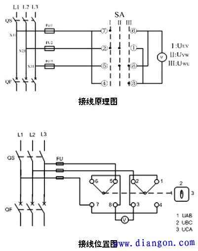 电压表接线实物图 