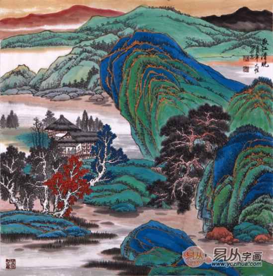 浓墨重彩绘美景 鉴赏画家吴大恺笔下青绿山水画