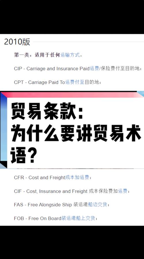 贸易条款 为什么要讲贸易术语 