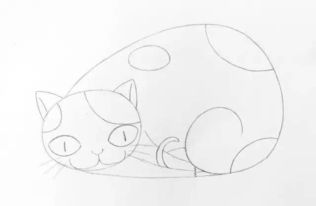 绘画教程 3分钟,教你学画一只胖花猫 