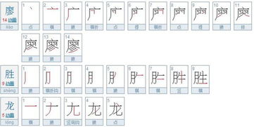 廖胜龙这个名字有几画 