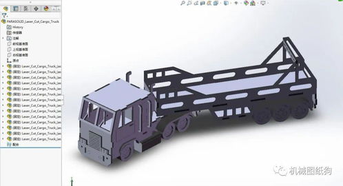 货车拼装玩具模型3D图纸 多种格式